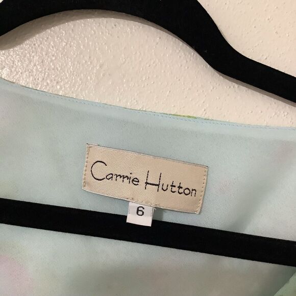 Vintage 90s Blue Feminine Romantic Dainty Floral Fairy Midi Dress Size 6 Formal - Picture 5 of 7